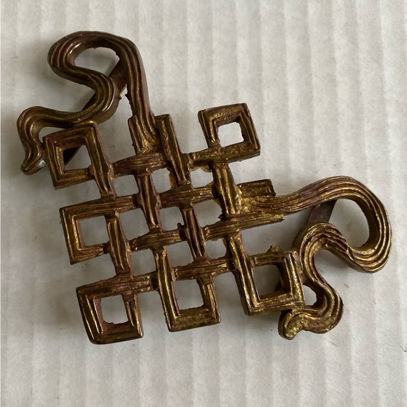 Tibetan Refugee Self Help Centre Large Artisan Crafted Cast Brass Buckle